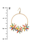 Flower Color Stone Hook Earring