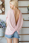 Open Back Wide Sleeve Shorsleeve Top