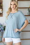 Open Back Wide Sleeve Shorsleeve Top