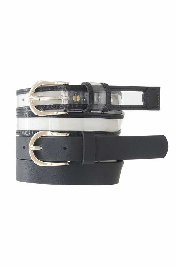Black Clear & Color Duo Belt Set