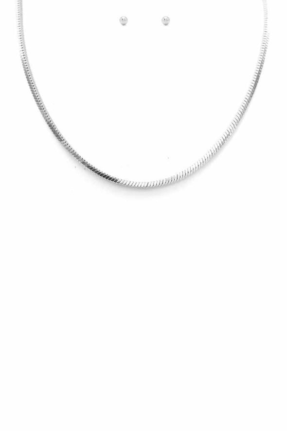 Herringbone Metal Chain Necklace