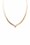 Herringbone Metal Chain V Necklace