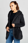 Hooded Fuzzy Fur Jacket