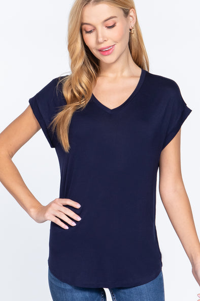 Dolman Slv V-neck Rayon Jersey Top