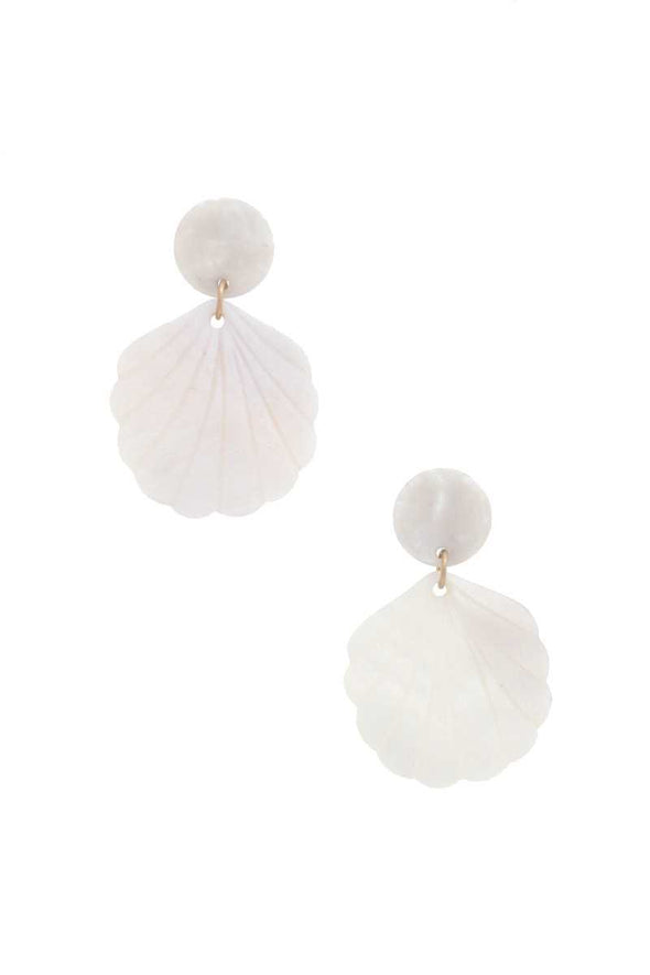 Sea Shell Acetate Post Drop Earring