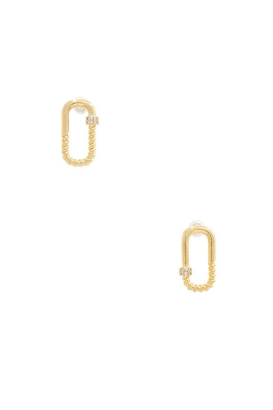 Sodajo Oval Twisted Metal Earring