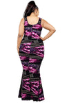 Plus Leaf & Chain Print Bodycon Maxi Dress