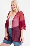 Ruffle Sleeve Open Cardigan