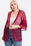 Ruffle Sleeve Open Cardigan