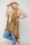 Long Flattering Silhouette Sleeveless Cardigan