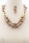 Smooth Texture Square Link Necklace