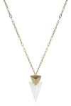 Metal Chain Triangle Natural Stone Pendant Necklace