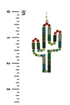 Rhinestone Cactus Dangle Earring
