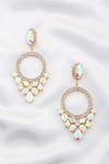 Rhinestone Oval Dangle Earring