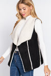 Shawl Faux Suede Fur Bonded Vest