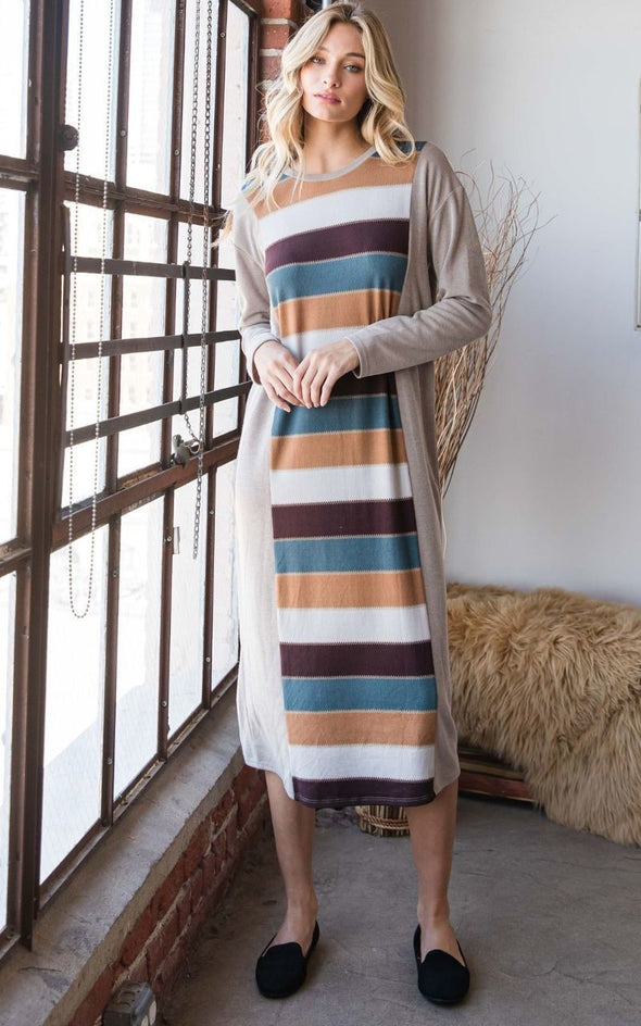 Colorblock Striped Dress