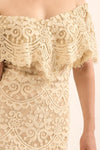 A Lace, Woven Mini Dress